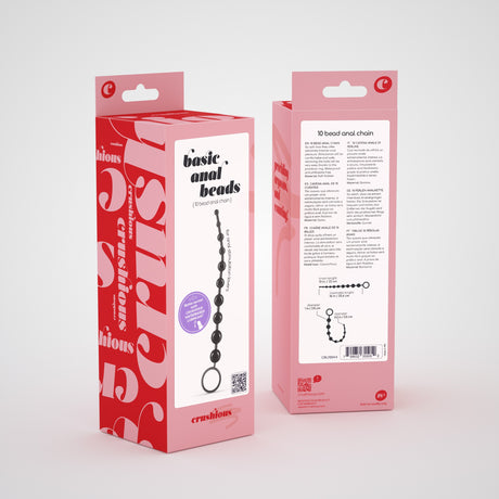Analkette mit 10 Kugeln Schwarz