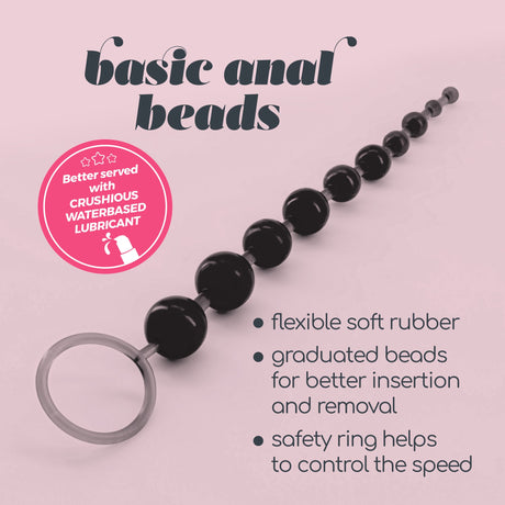 Analkette mit 10 Kugeln Schwarz