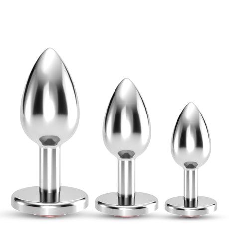 Analplug-Set Bijou Trio mit Samtbeuteln Rot 6 x Ø 2,7 cm