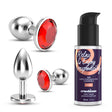 Analplug-Set Bijou Trio mit Gleitgel 50 ml Rot 6 x Ø 2,7 cm