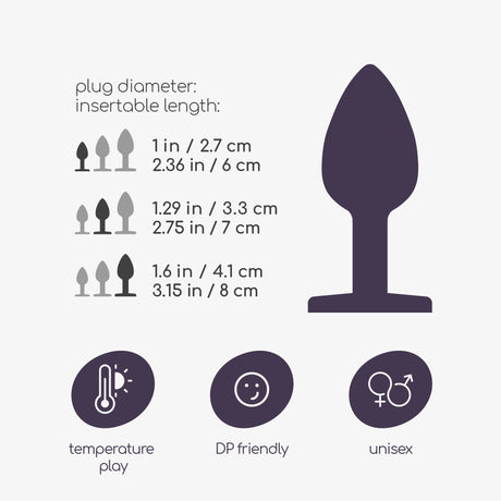 Analplug-Set Bijou Trio mit Gleitgel 50 ml Rot 6 x Ø 2,7 cm