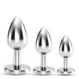Analplug-Set Bijou Trio mit Gleitgel 50 ml Blau 6 x Ø 2,7 cm