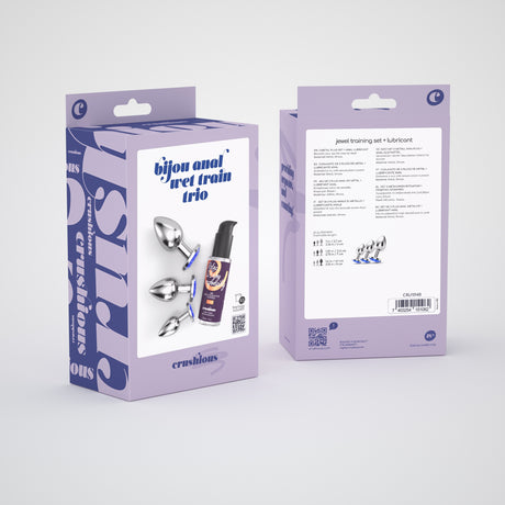 Analplug-Set Bijou Trio mit Gleitgel 50 ml Blau 6 x Ø 2,7 cm