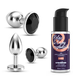 Analplug-Set Bijou Trio mit Gleitgel 50 ml Schwarz 6 x Ø 2,7 cm