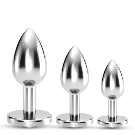 Analplug-Set Bijou Trio mit Gleitgel 50 ml Schwarz 6 x Ø 2,7 cm