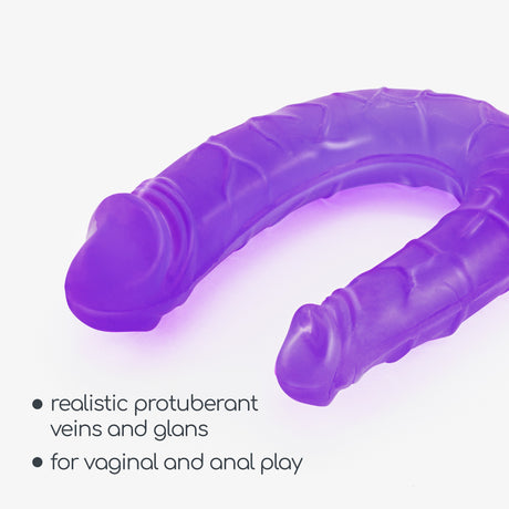 Doppeldildo Deep Diver mit Anal-Gleitgel 50 ml Lila