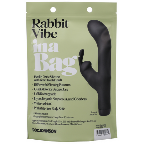 Rabbit-Vibrator Schwarz 10,2 cm