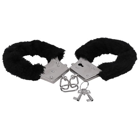 Plüsch-Handschellen Schwarz 32 x Ø 11 cm
