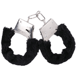 Plüsch-Handschellen Schwarz 32 x Ø 11 cm
