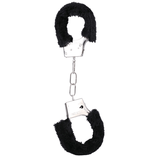 Plüsch-Handschellen Schwarz 32 x Ø 11 cm