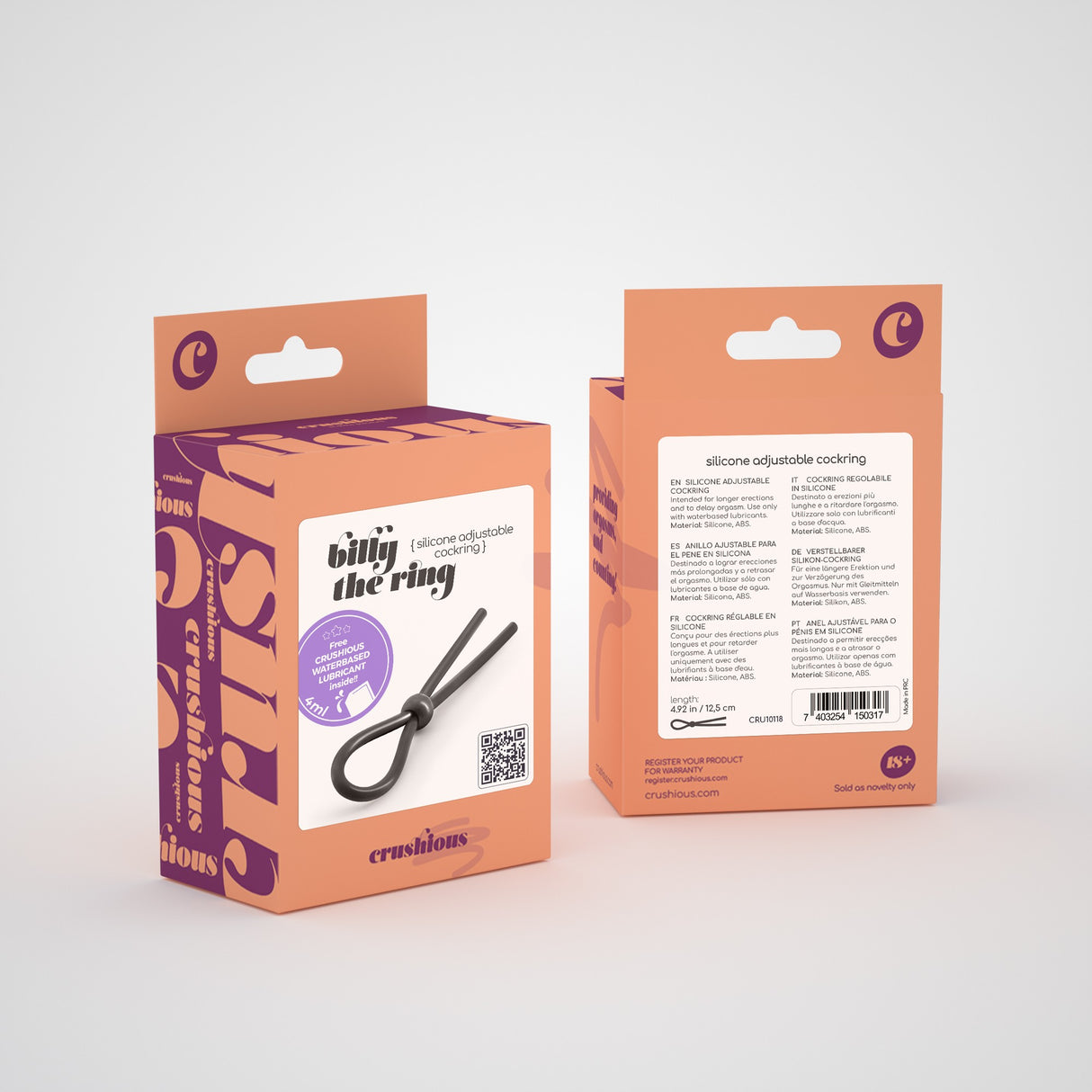Penisring Billy the Ring aus Silikon verstellbar Schwarz