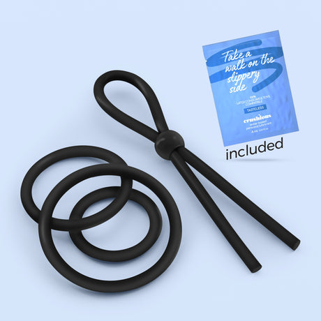 Penisring-Set Daltons aus Silikon Schwarz
