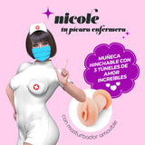 Liebespuppe Nicole die Krankenschwester aufblasbar mit Masturbator