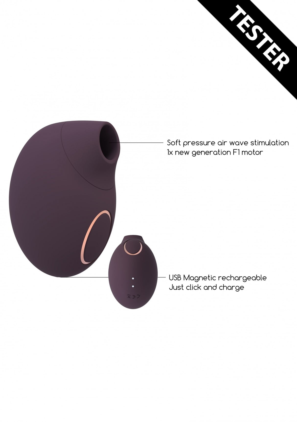 Auflegevibrator Seductive mit Akku Lila (Tester)
