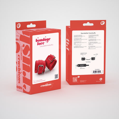 Handschellen Bondage Love aus Leder Rot