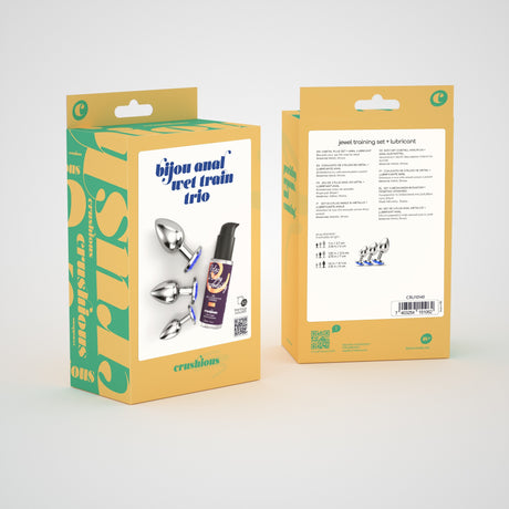 Analplug-Set Bijou Trio mit Gleitgel 50 ml Blau 6 x Ø 2,7 cm