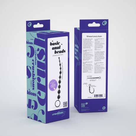 Analkette mit 10 Kugeln Schwarz
