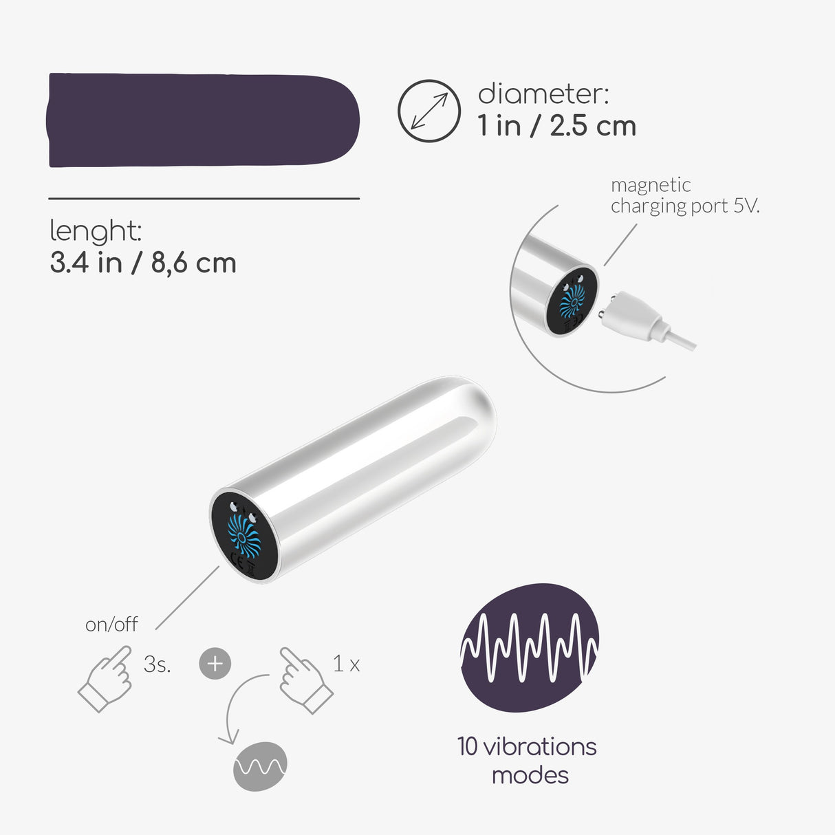 Vibro-Ei Quackers mit USB-Akku Weiß