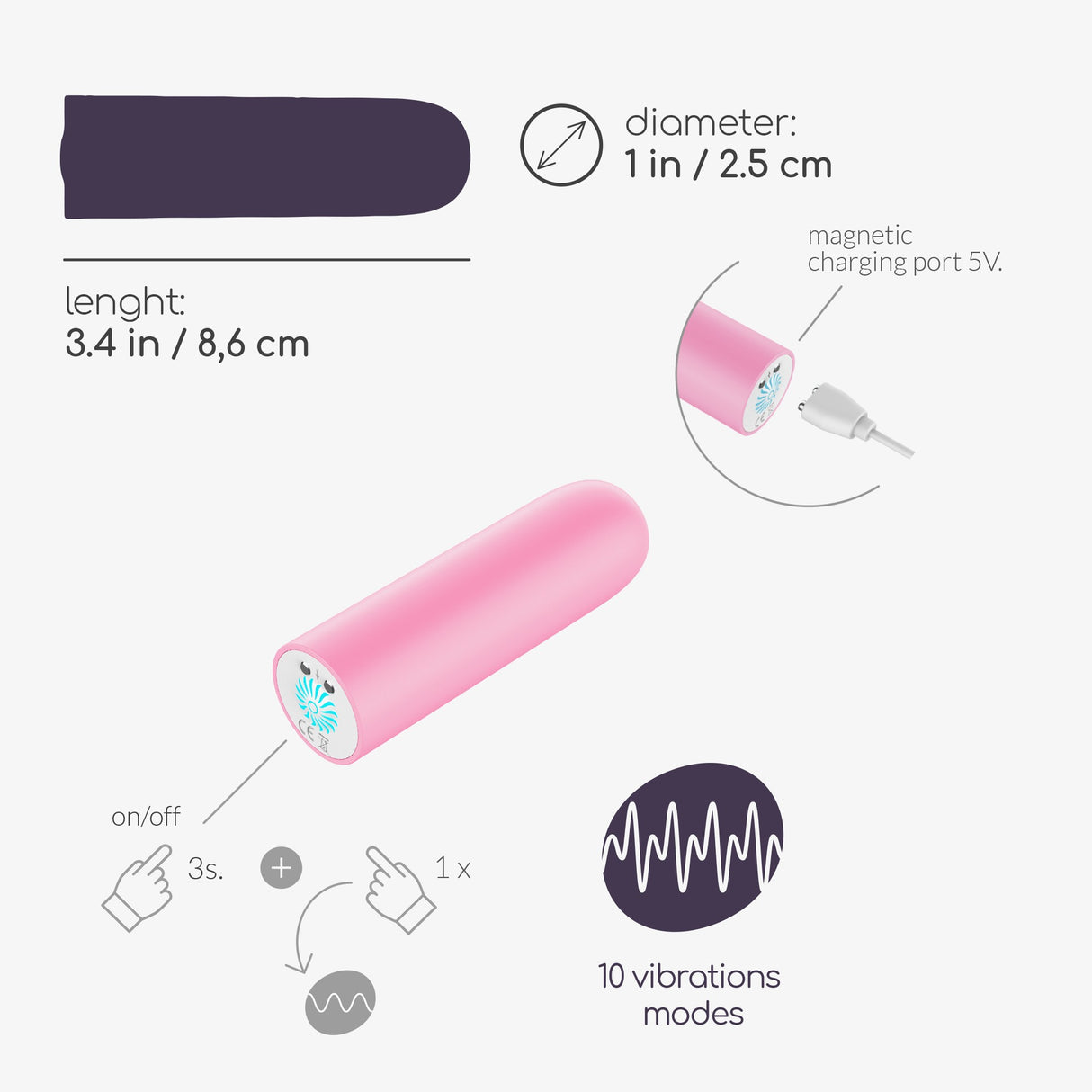 Vibro-Ei Quackers mit USB-Akku Rosa
