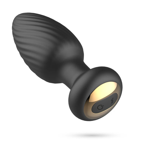 Analplug Twister mit Rotation und Fernbedienung Schwarz