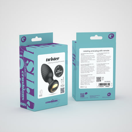 Analplug Twister mit Rotation und Fernbedienung Schwarz