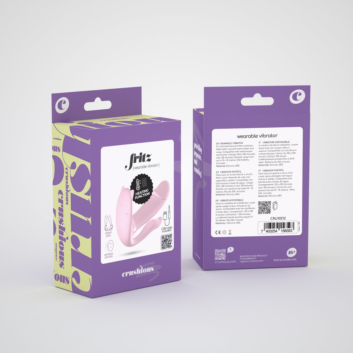 Vibrator Fritz mit Fernbedienung Pastellrosa
