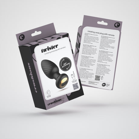 Analplug Twister mit Rotation und Fernbedienung Schwarz