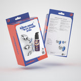 Analplug-Set Bijou Trio mit Gleitgel 50 ml Blau 6 x Ø 2,7 cm