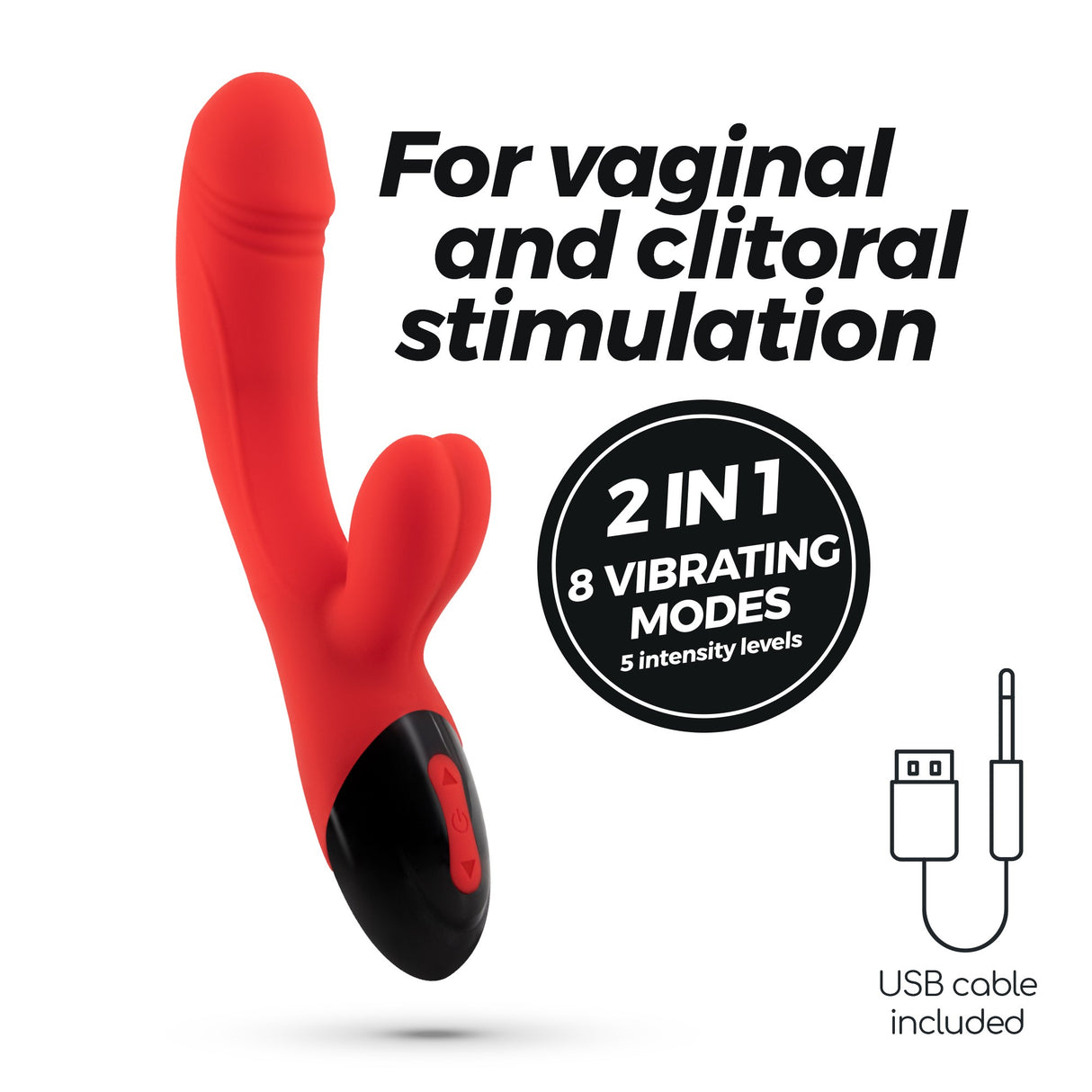 Rabbit-Vibrator Dare Dong mit Akku Schwarz