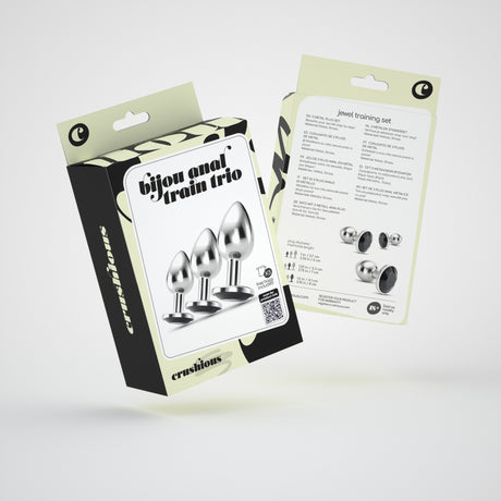 Analplug-Set Bijou Trio mit Samtbeuteln Schwarz 6 x Ø 2,7 cm