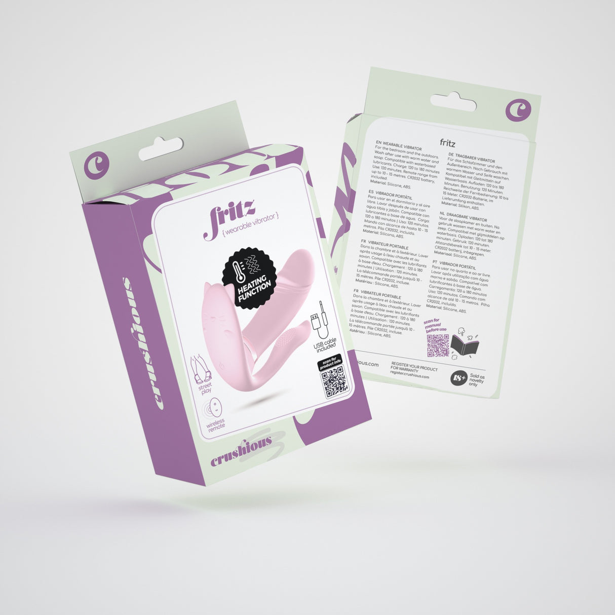 Vibrator Fritz mit Fernbedienung Pastellrosa