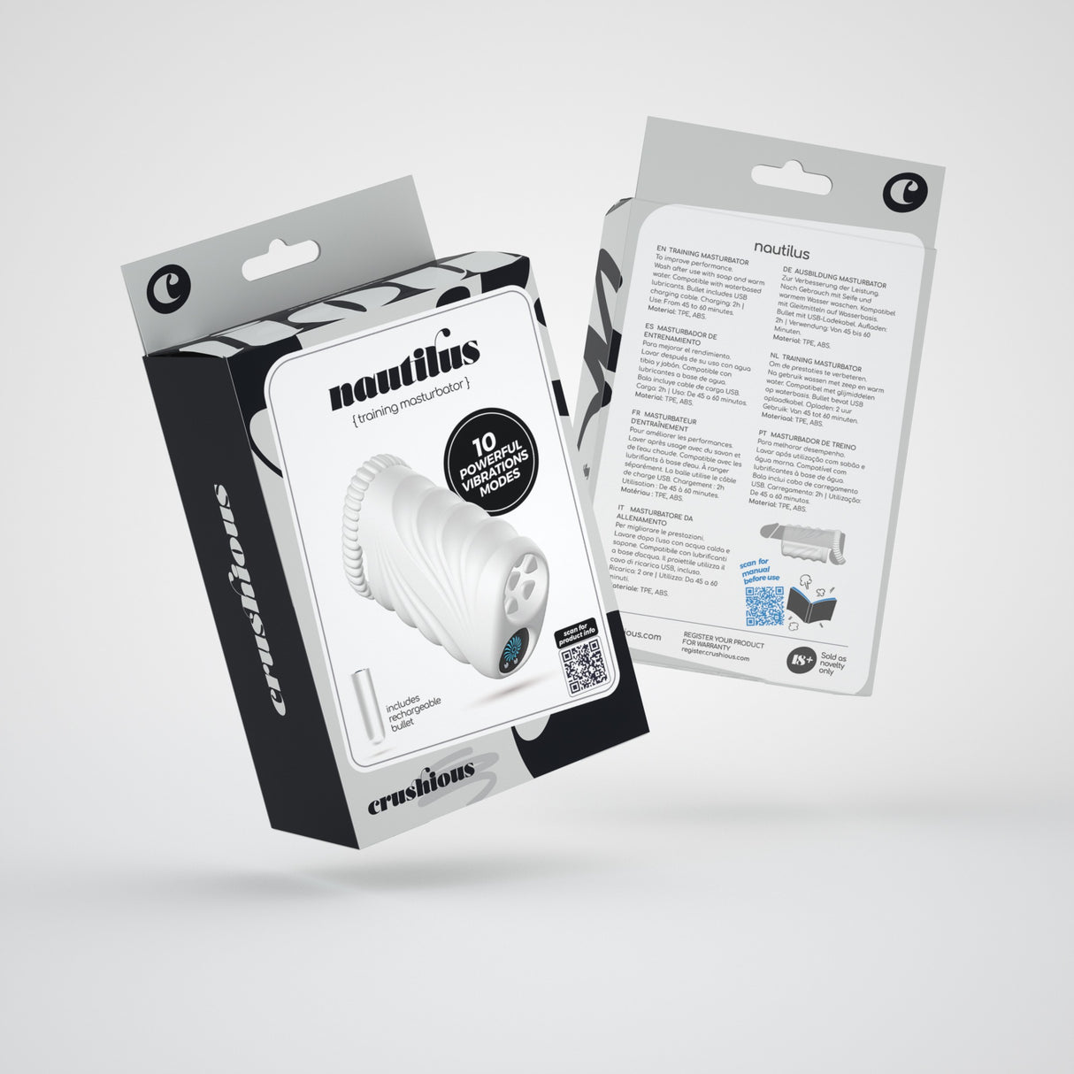 Masturbator Nautilus mit herausnehmbarem Vibro-Ei Weiß