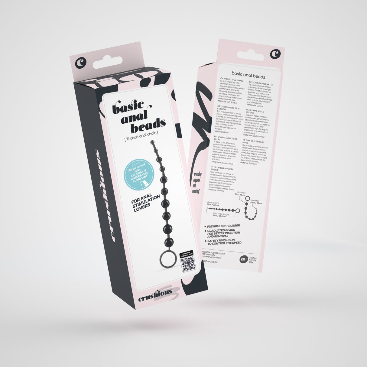 Analkette mit 10 Kugeln Schwarz
