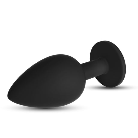Analplug Camileo mit 4 austauschbaren Schmucksteinen Schwarz 7 x Ø 3,4 cm