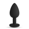 Analplug Camileo mit 4 austauschbaren Schmucksteinen Schwarz 6,1 x Ø 2,7 cm