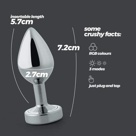 Analplug Borealis mit LED 5,7 x Ø 2,7 cm