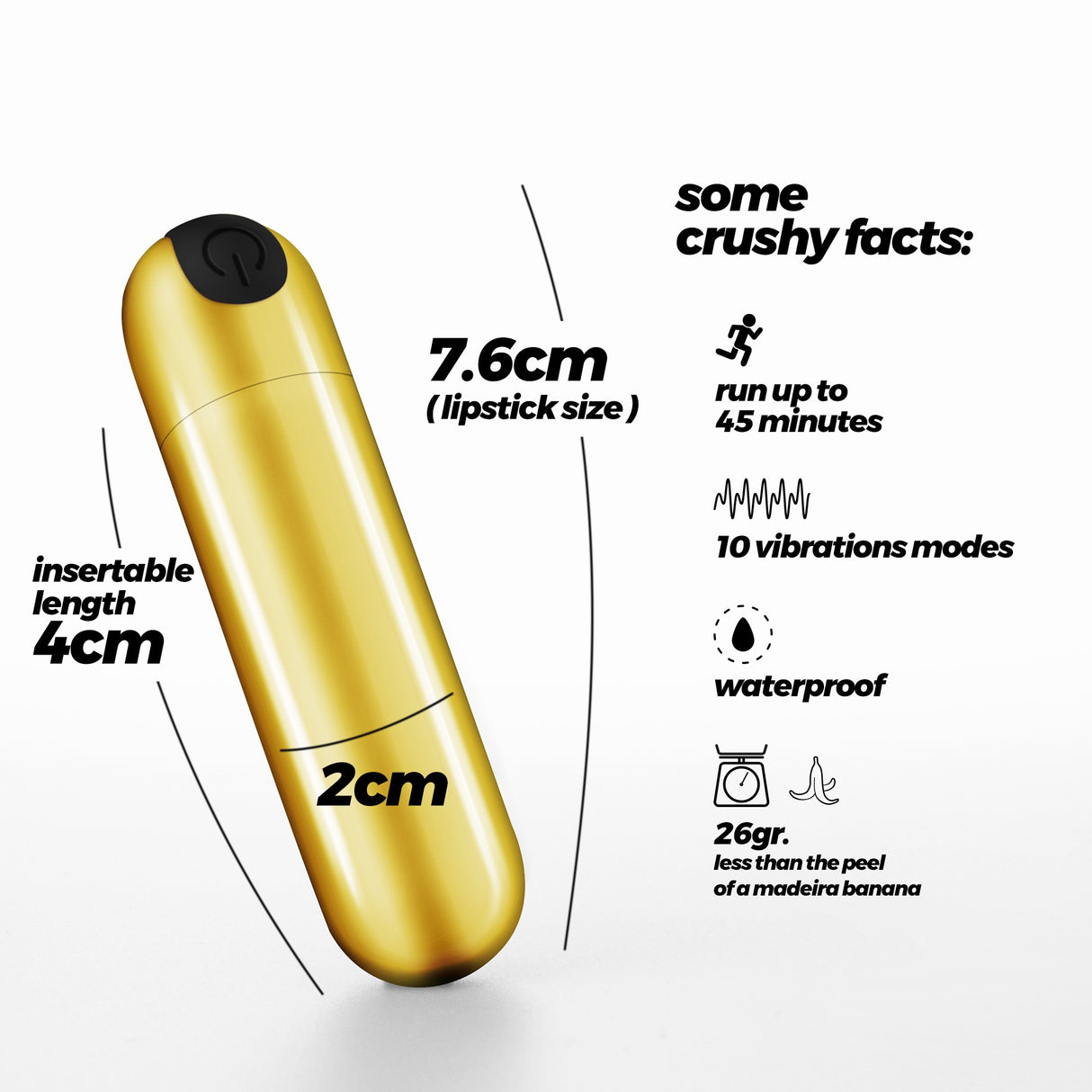 Vibro-Ei Imoan mit Akku Gold Ø 2 cm