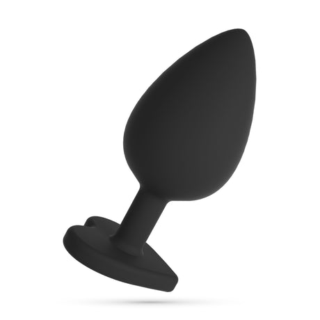 Analplug Cuore mit 4 austauschbaren Schmucksteinen Schwarz 8,4 x Ø 4,2 cm