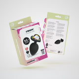 Analplug Cuore mit 4 austauschbaren Schmucksteinen Schwarz 8,4 x Ø 4,2 cm