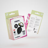 Analplug Cuore mit 4 austauschbaren Schmucksteinen Schwarz 7 x Ø 3,4 cm
