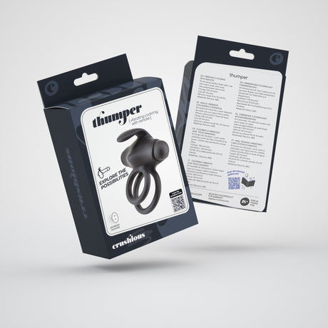 Doppel-Penisring Thumper mit Vibration und Fernbedienung Schwarz