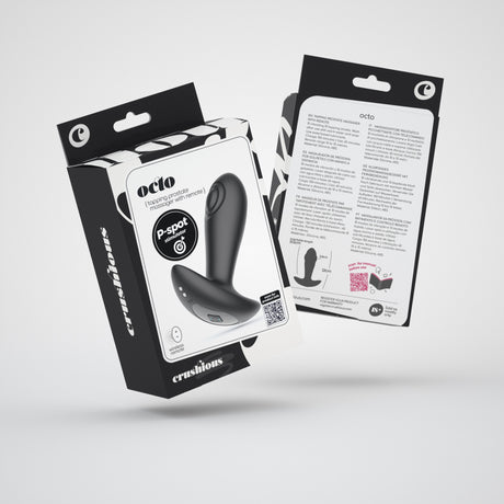 Analplug Octo mit Klopffunktion und Fernbedienung Schwarz
