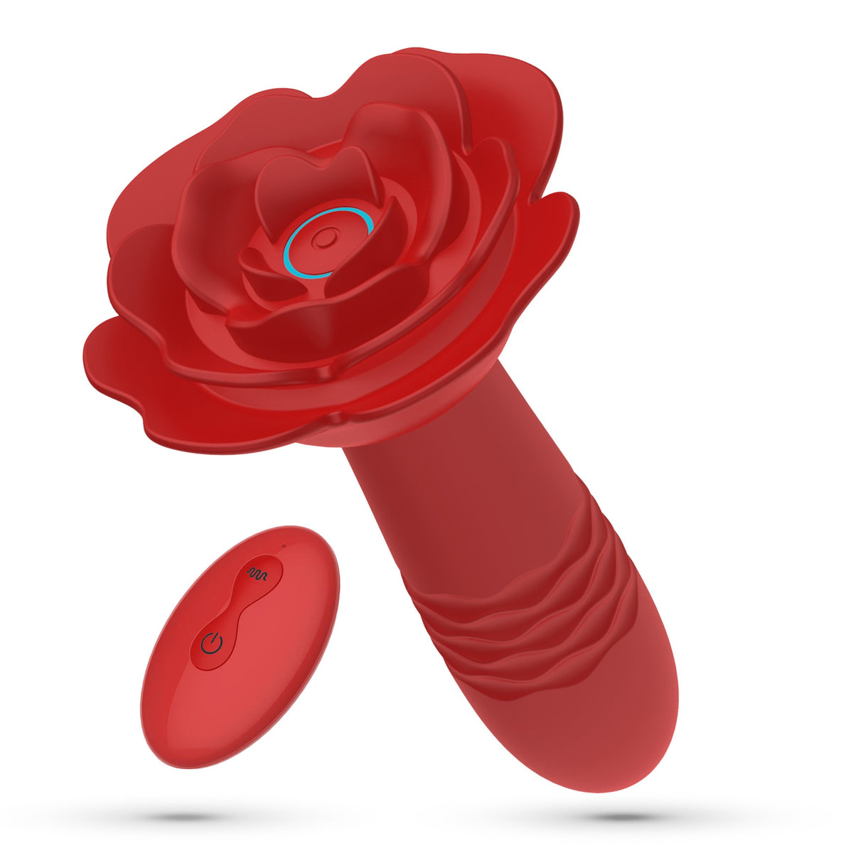 Analplug Romeo mit Stoßfunktion und Fernbedienung Rot