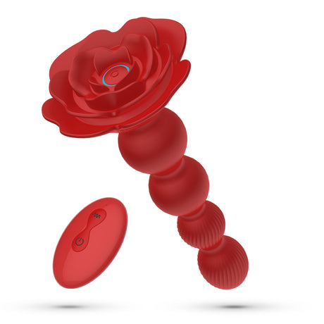 Analplug Rosaline rotierend mit Fernbedienung Rot