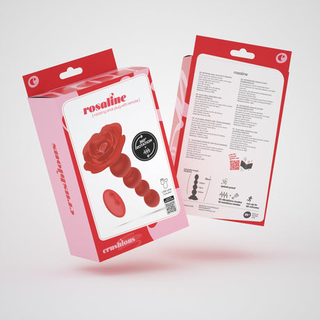 Analplug Rosaline rotierend mit Fernbedienung Rot
