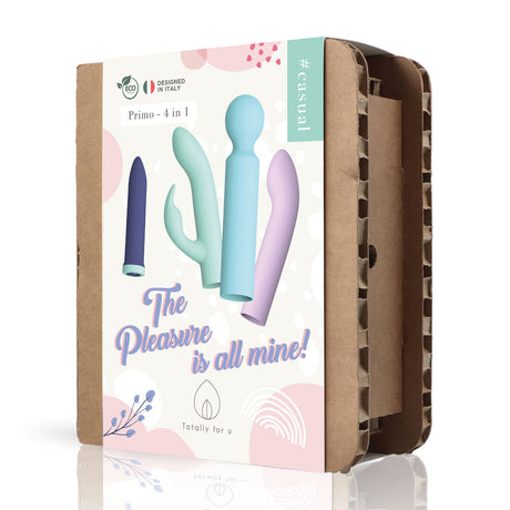 Vibrator-Set Primo mit drei Aufsätzen Blau und Türkis 9 x 2,1 cm – Ansicht 2