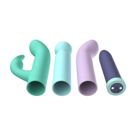 Vibrator-Set Primo mit drei Aufsätzen Blau und Türkis 9 x 2,1 cm – Ansicht 5