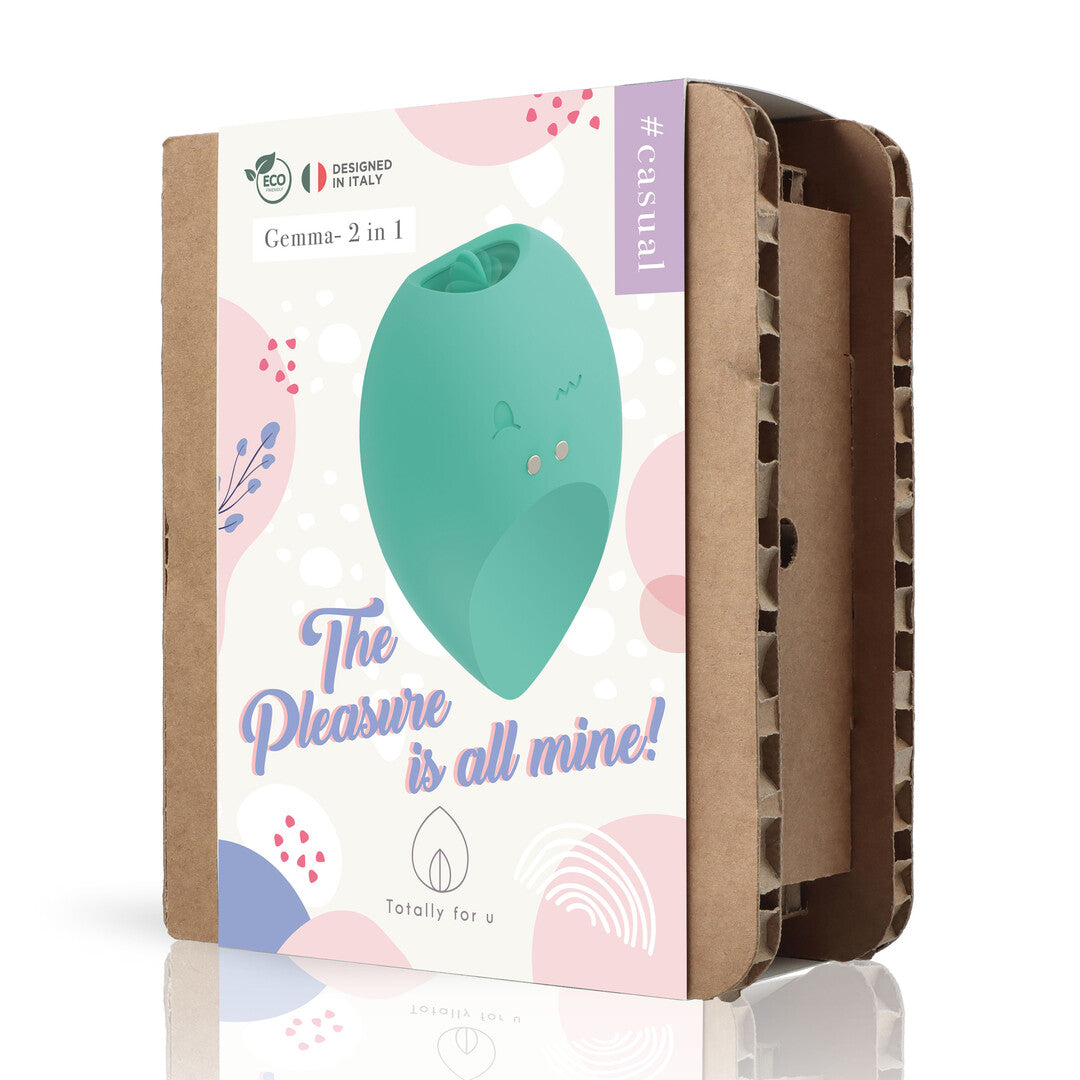 Auflegevibrator Gemma mit Zunge und Vibration Grün 7,3 x 5,2 cm – Ansicht 2