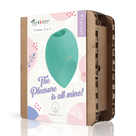 Auflegevibrator Gemma mit Zunge und Vibration Grün 7,3 x 5,2 cm – Ansicht 2