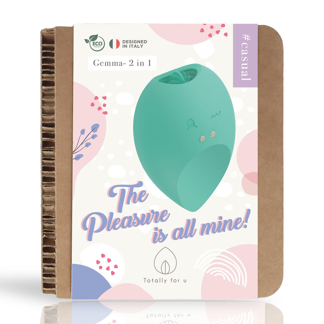 Auflegevibrator Gemma mit Zunge und Vibration Grün 7,3 x 5,2 cm – Ansicht 3